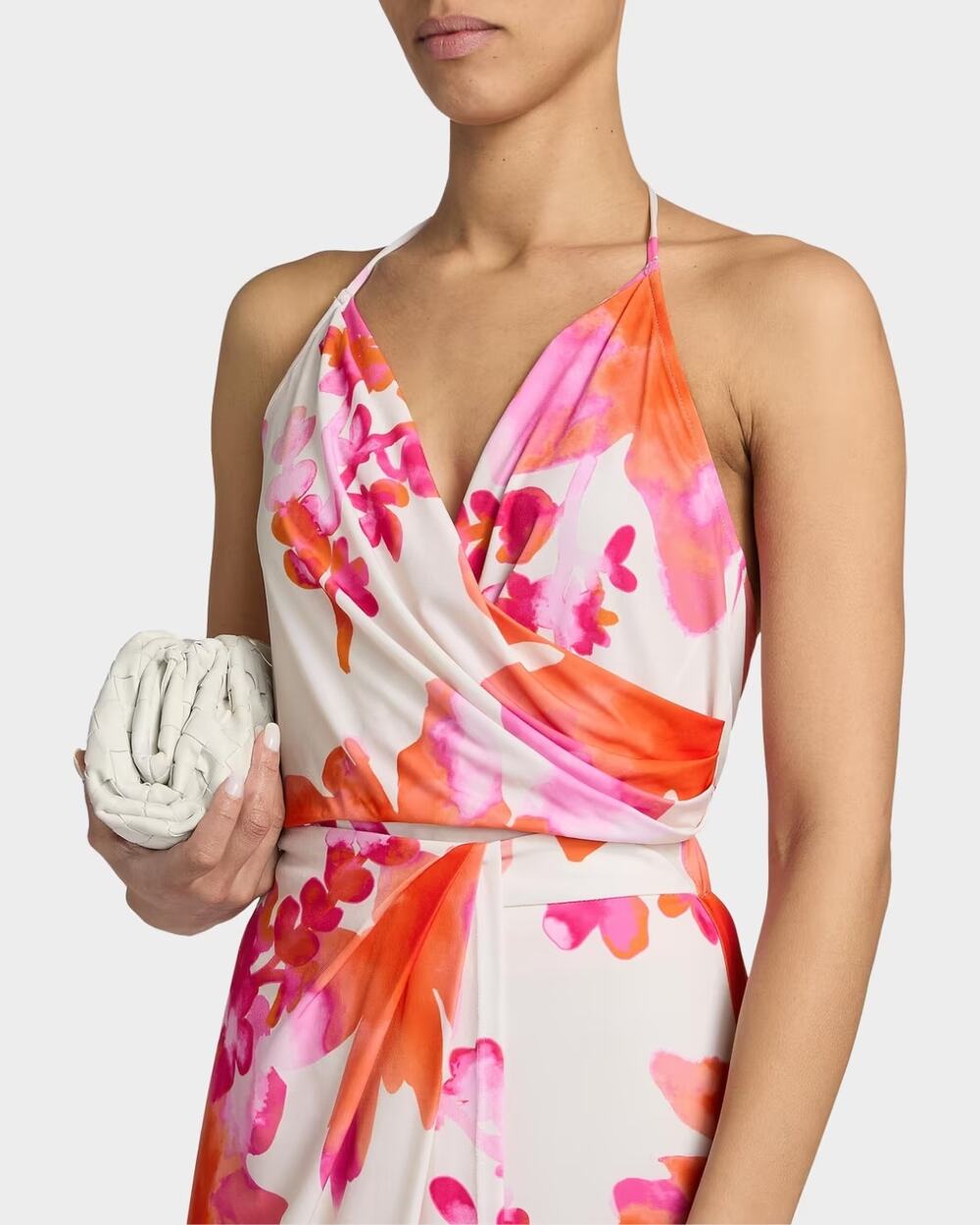 Ramy Brook Printed Simone Halter Top Sunset Orange Floral M NWT Elevated Chic